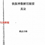 鹤赤天峰-铁版神数解用秘要真诀.pdf 完整版资源 百度云网盘下载！