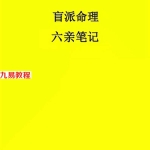 盲派命理六亲笔记.pdf 154页 百度云下载!