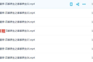 朱鹤亭-四季养生之春季养生（视频·全7集）百度云免费下载！