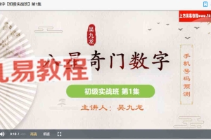 吴九龙《号码秒断》弟子技法班13课视频+图片 百度云下载！