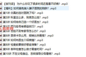 高效就医的10个技巧(完结)录音 百度云免费下载!