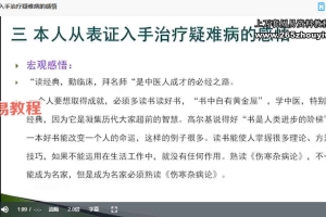 潘树和–从表证入手治疗疑难杂症一二视频课程 百度云下载！
