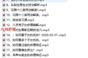 高德臣盲派命理子女断法录音24集12个小时+笔记86页pdf 百度云