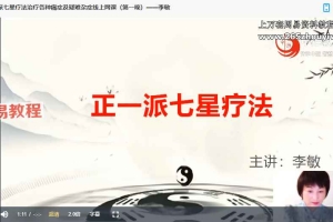李敏-正一派七星疗法治疗各种痛症及疑难杂症线上网课视频3集