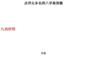 河洛派命理狂人之申秋点评多位著名大师八字命理案例集 上册