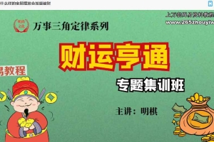 明棋《万事三角定律财运集训班》17集视频 百度云下载！