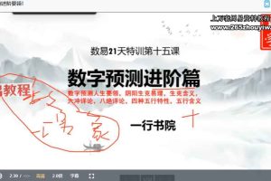 一行老师数字八字《数字易学》 易经玄学入门到精通21天特训营视频24集 百度云下载!