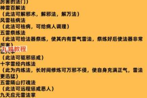 法善九天应元雷法第一部视频答疑2集+资料pdf 百度云下载！