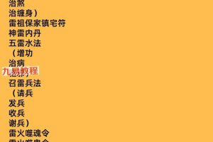 九天应元雷法第二部2集视频答疑+资料pdf 百度云下载!