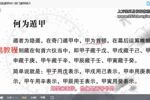 蔡于阳奇门遁甲课程视频21集 百度云下载！