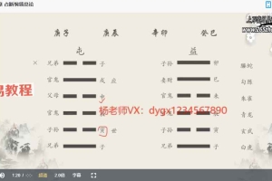 杨老师六爻纳甲筮法基础班18集视频 百度云下载!