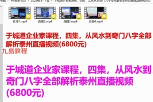 于成道2024泰州直播视频4集 百度云下载！