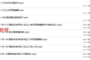 易航名2017讲六爻微课堂录音8集（不完整）百度云免费下载！