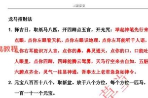龙马招财法视频1集+文档pdf 百度云下载！
