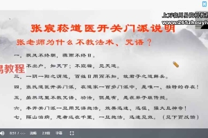 张宸菘道家开关门派疗法绝技秘术视频4集 百度云下载！
