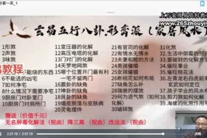 王英杰 玄医五行八卦线上直播网课视频3集 百度云下载!