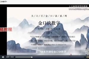 环羽老师80集金口诀数字课程视频约2小时 百度云下载！