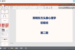 照明东方头像分析初级班二期视频10集 百度云下载！
