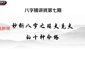 八字精讲班第七期旺夫克夫·教材（第七期）80页.pdf 百度云下载！