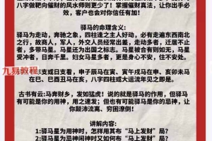 易旺阳宅催财真法之驿马催财术视频一集+资料pdf 百度云下载!