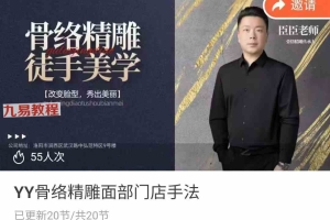 臣臣老师YY骨络精雕面部门店手法和操作共两套视频 百度云下载！